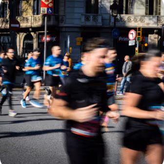 Coureurs en pleine course